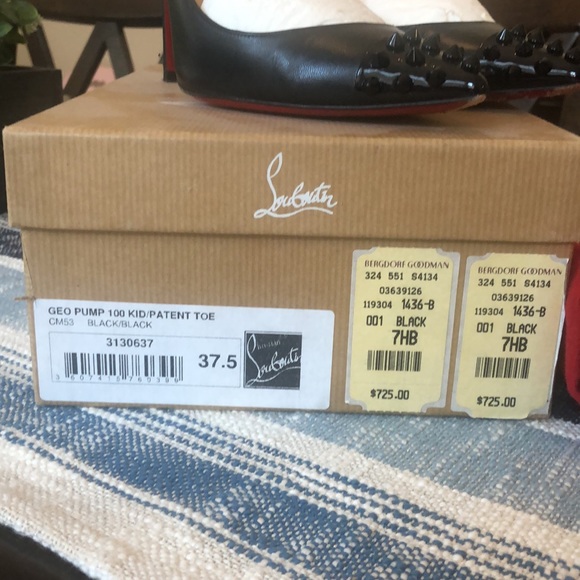 COPY - Christian Louboutin Geo Pump 100/Patent Toe - Picture 2 of 15